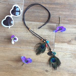 Leather Peacock Necklace